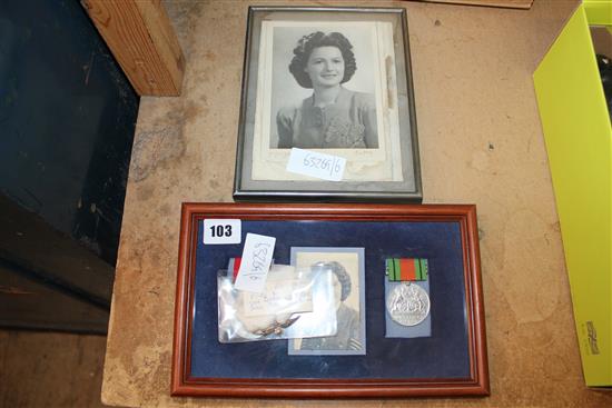 RAF pair World War II medals and photographs(-)
